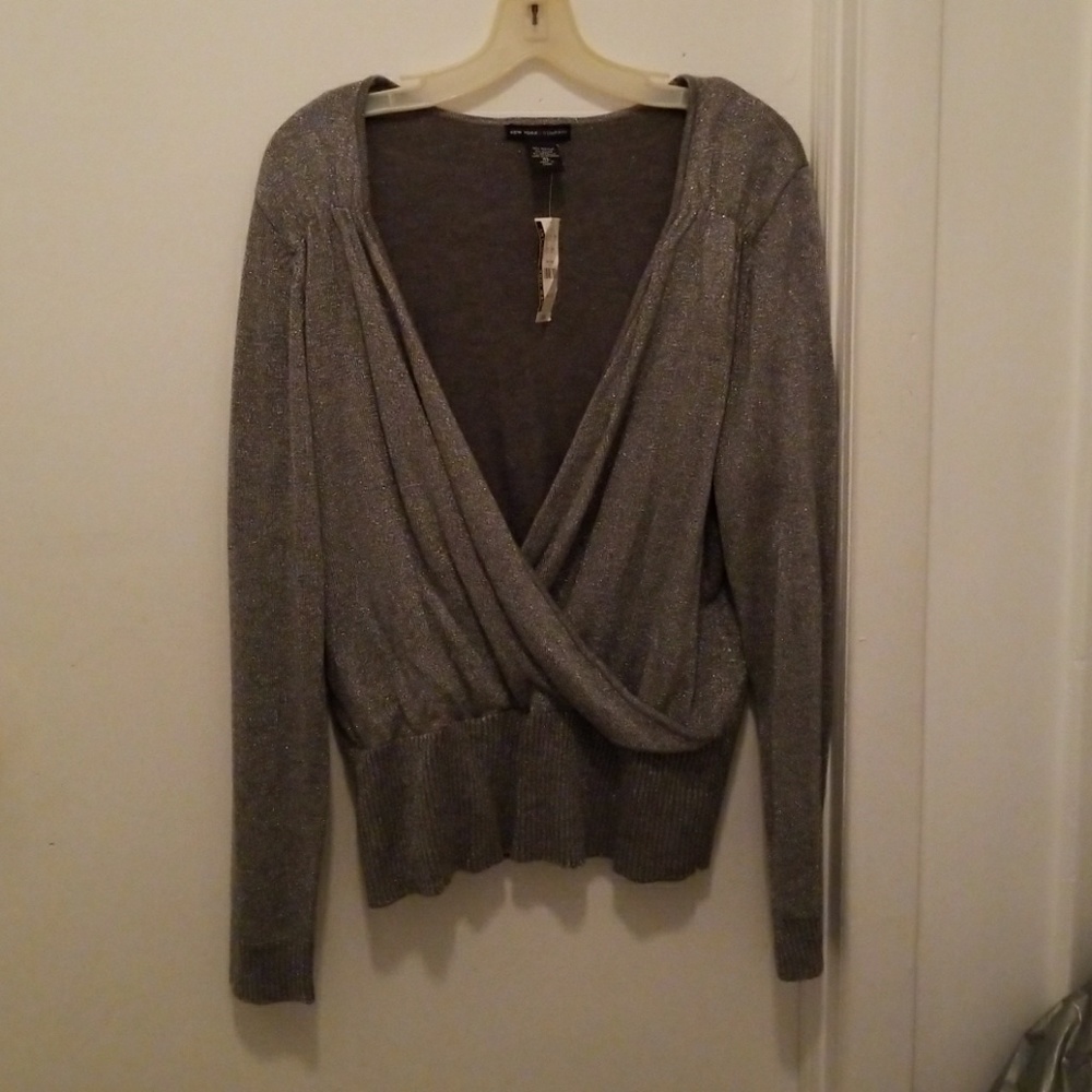 Silver metallic sweater